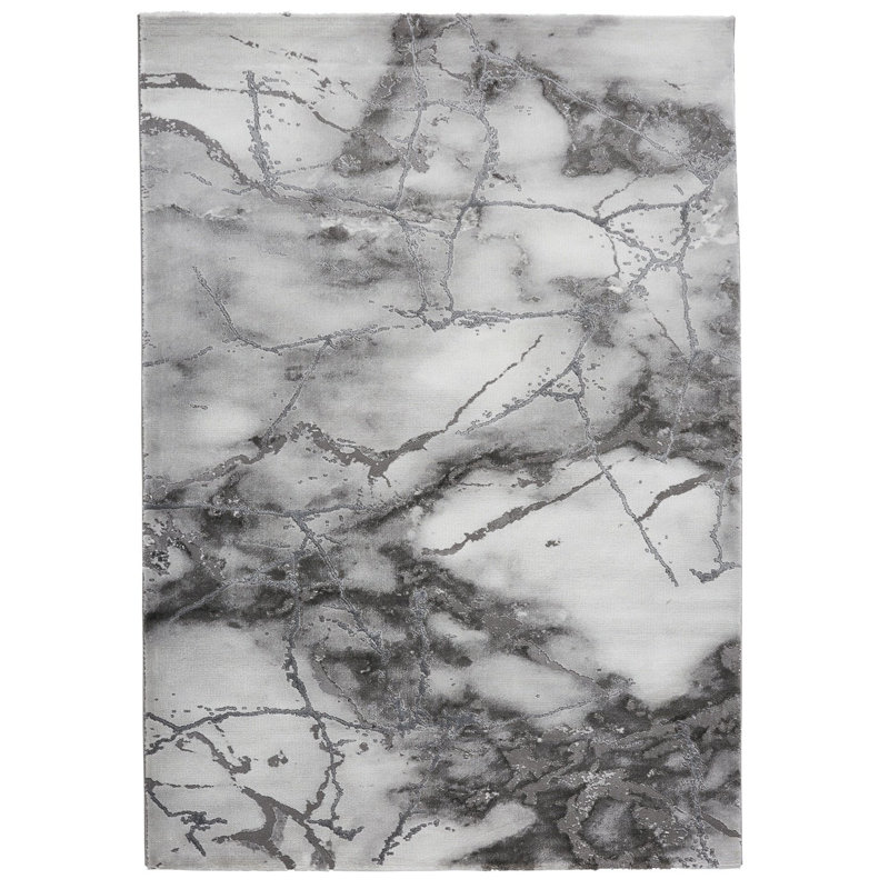 Machine Woven Ivory/Silver Rug, Rectangle 120 x 170cm