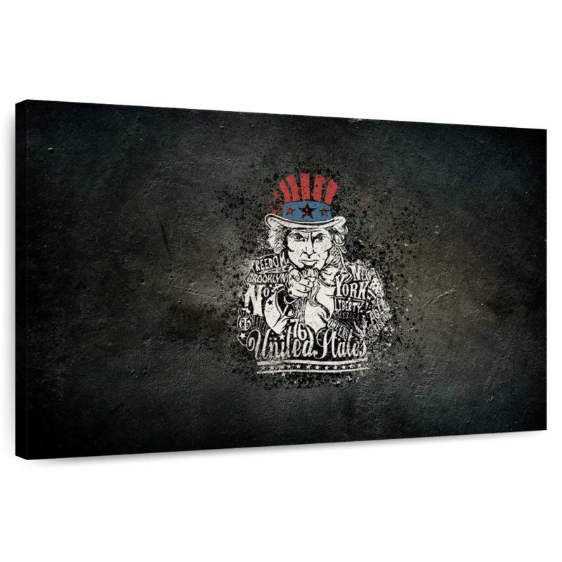Lelar Grunge Uncle Sam, 26" H x 39" W