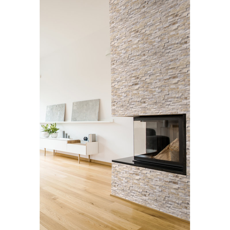 Stonecrest 6 in. x 18 in. Split Face Natural Stone Ledger Corner Wall Tile, Amber Cream