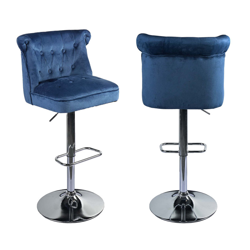 Tabouret pivotant à hauteur réglable Meenaxi, Bleu