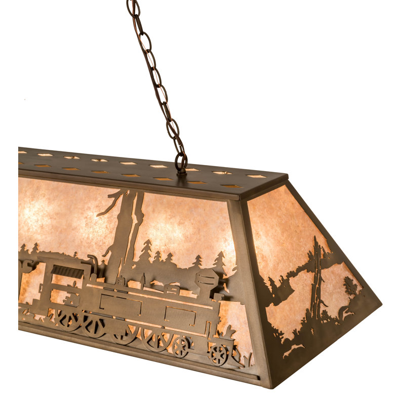Luminaire suspendu carré / rectangulaire à 6 lumières pour table de billard Old Forge