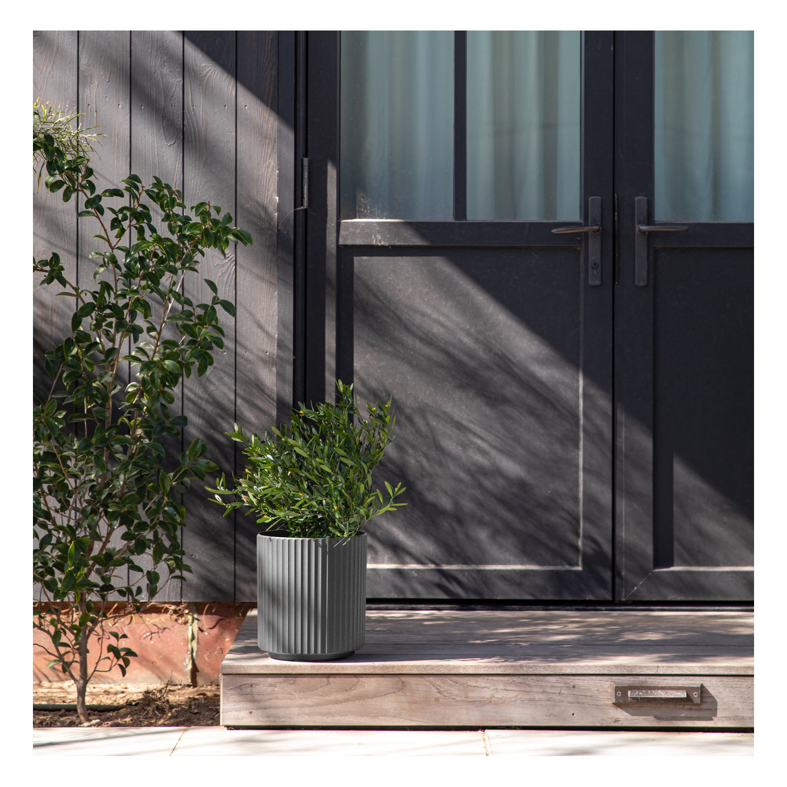 Demi Series Round Planter, 1, Gray, 11.5" H x 10.5" W x 10.5" D