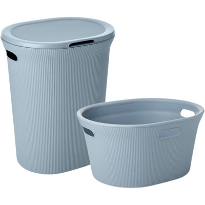 Ribbed Laundry Hamper and Laundry Basket