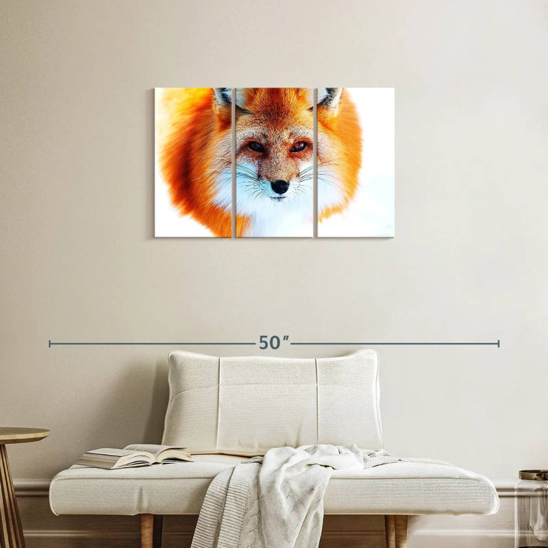 Visage de renard roux Brampt, H 20 po x l 33 po