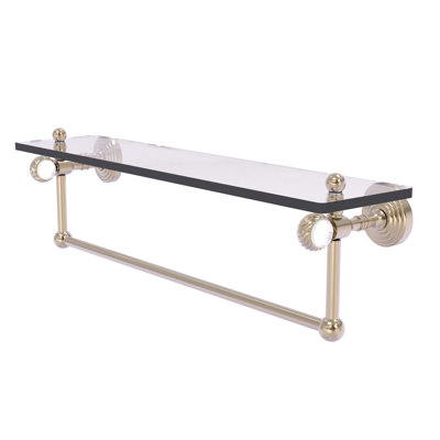 Jarrell Glass Bracket Shelf with Towel Bar