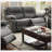 Contemporary Motion Loveseat 1Pc Couch Metal Reclining Living Room Furniture Slate Blue Breathable Leatherette Recliners
