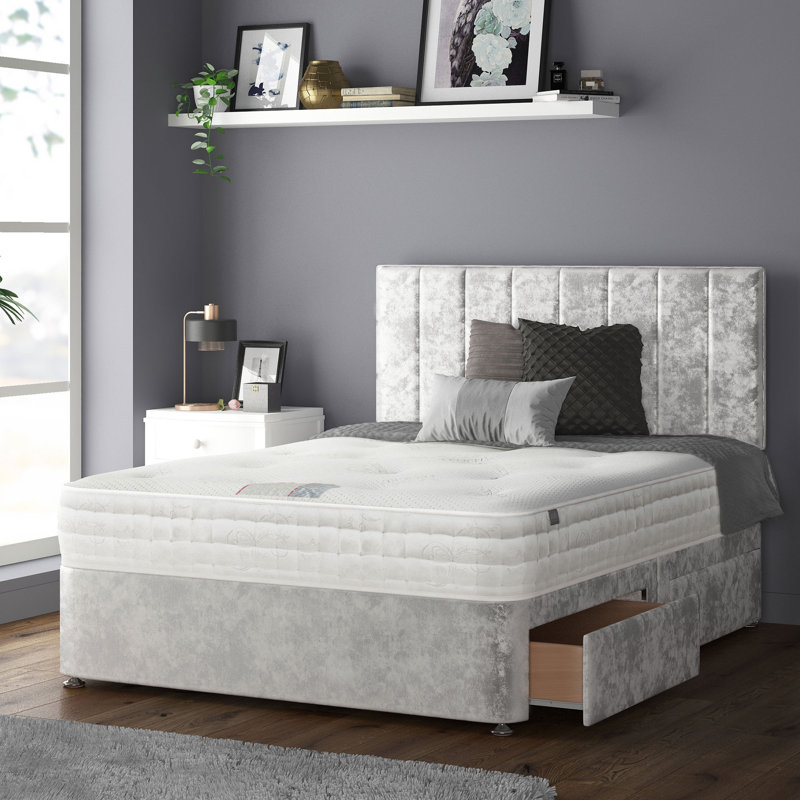 Hedley Upholstered Headboard, Double (4'6), Silver