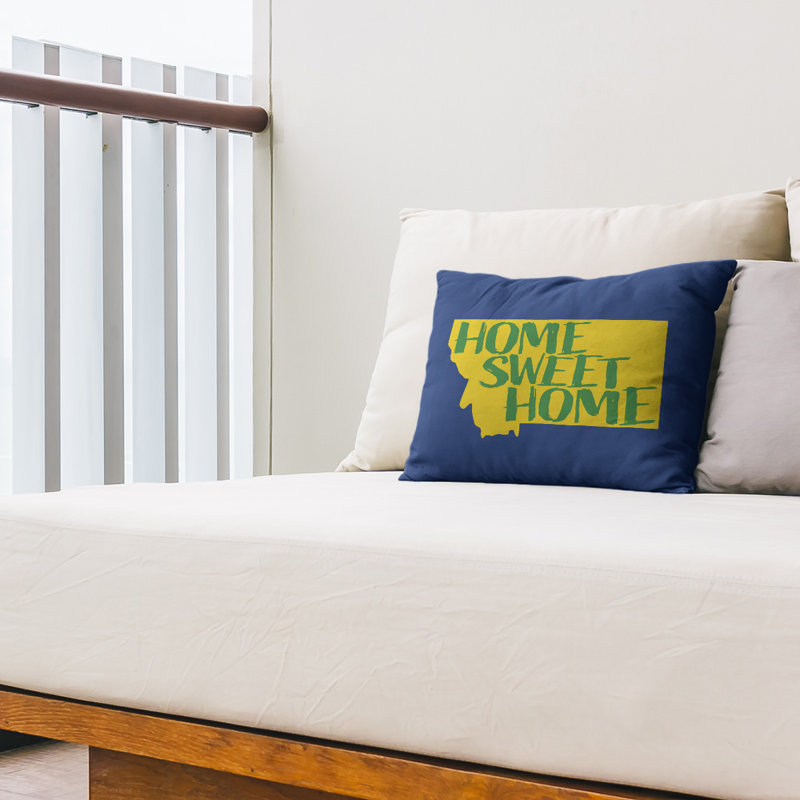 Home Sweet Indoor/Outdoor Lumbar Pillow, Navy/Green/Yellow, Montana