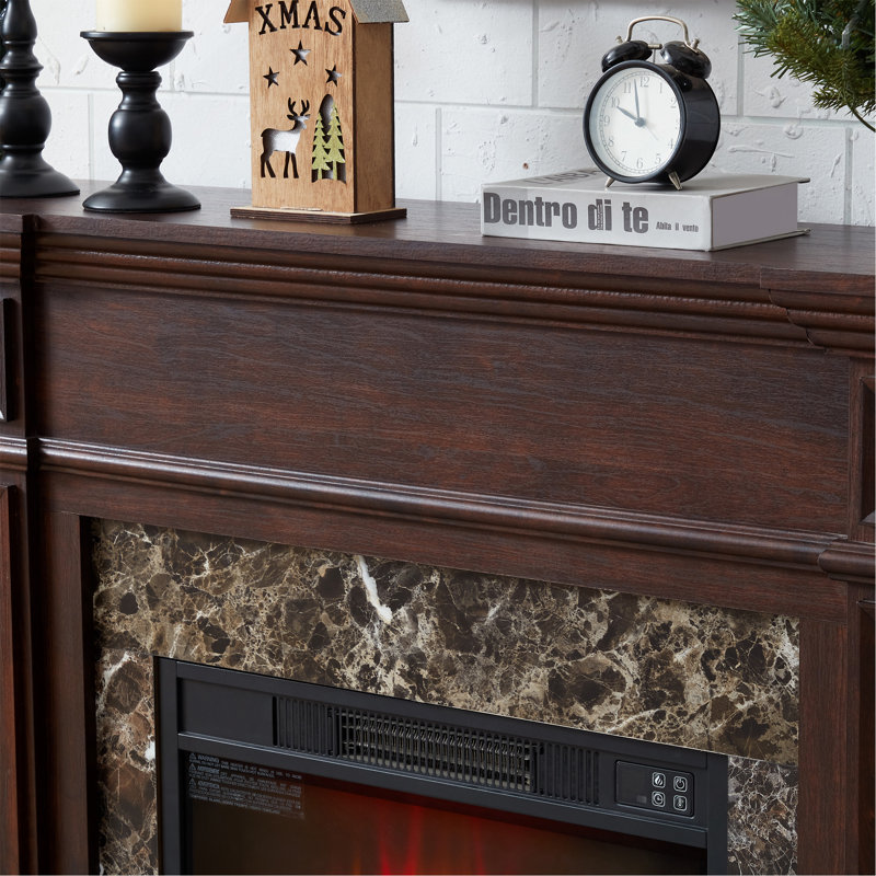 Only Mantel (Not Included 23" Fireplace)--Cherry, 45.6"W*11.8"D*40"H, Burgundy