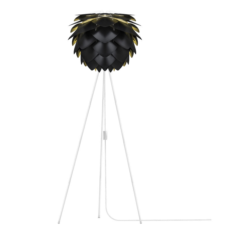  Lampe trépied 57 ", Blanc, Black/Gold