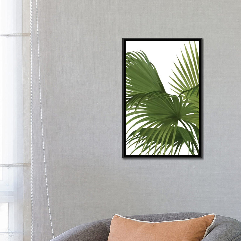« autre ventilateur palm ii », impression sur toile, H 26 po x l 18 po x P 1,5 po, Toile avec cadre noir, Pas de tapis