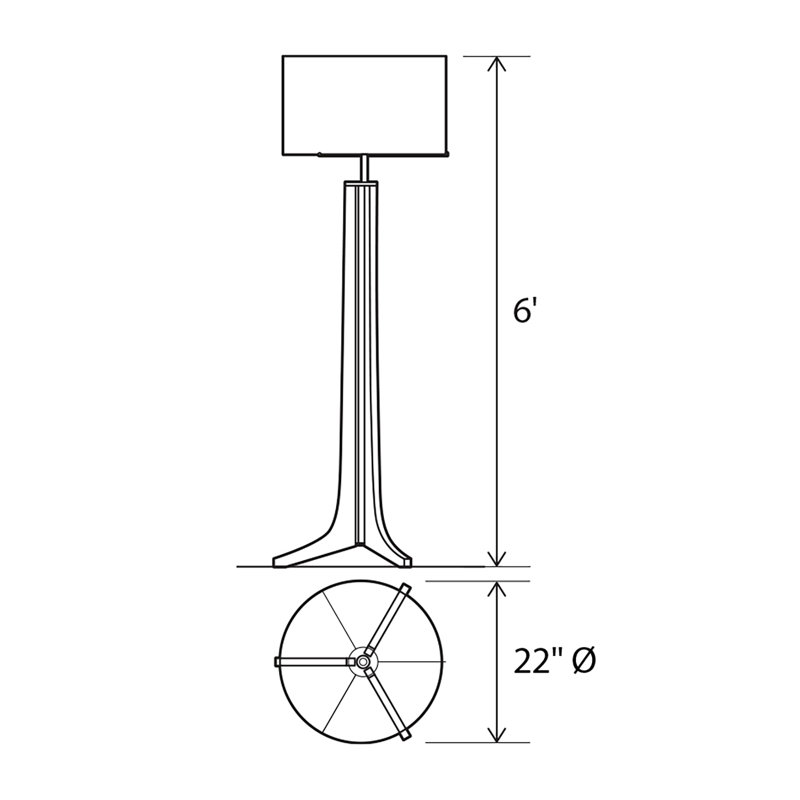 Forma Floor Lamp, Brushed Aluminum, Dark Stained Walnut, Black