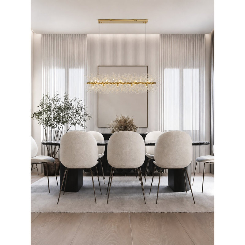 Lustre en cristal linéaire transitionnel 15 lumières