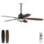 Ventilateur de plafond d'extérieur à brancher imperméable avec lumière et télécommande Cissline pour patio et espaces couverts de 52 po