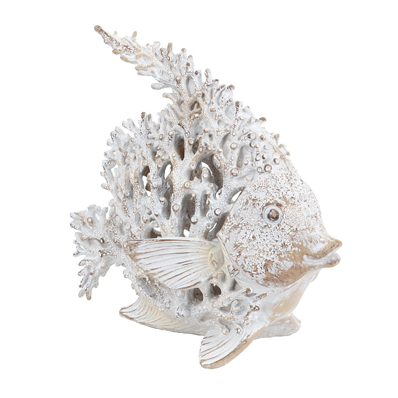 Poisson-ange à aspect corail 11 po x 6,5 po x 10 po Annetrude