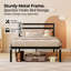 Structure de lit simple, lit plateforme classique en métal, aucun matelas requis, style minimaliste moderne, noir