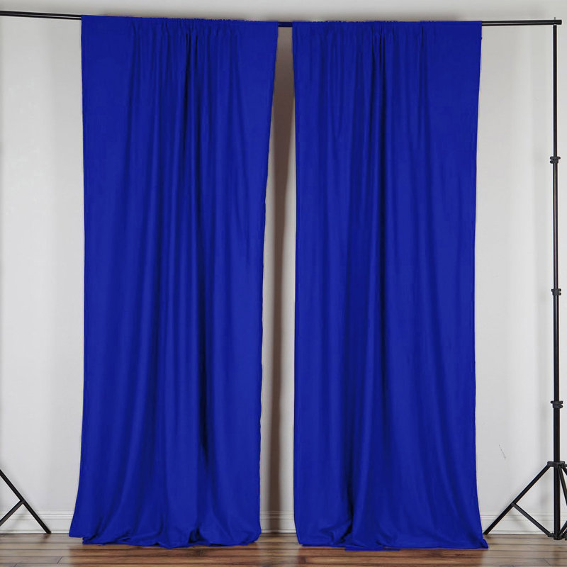Antion Semi Sheer Curtain Single Panel, 56" x 96", Royal Blue