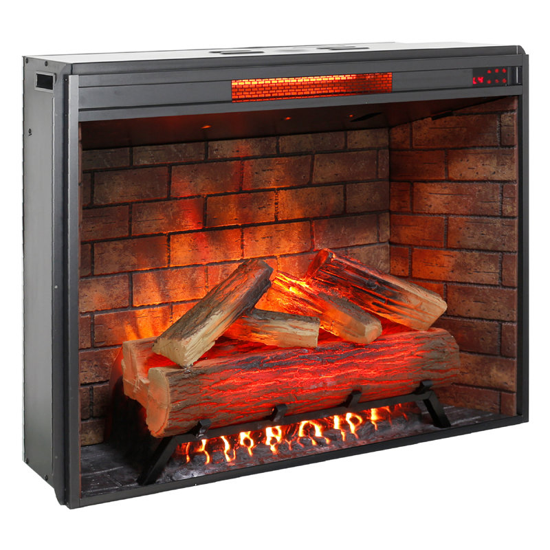 Electric Fireplace With 33-Inch Insert And Detachable Trim Kit - Touch Panel Heating Choice For Home Smokeless Firebox & Crackling Flame Effect Sound Adjustable Brightness 1500W Heat Power, 5018 /H