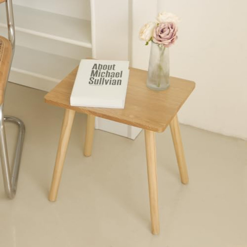 Table d'appoint, petite table de chevet moderne en bois massif, facile à installer, (naturelle), Natural/Natural