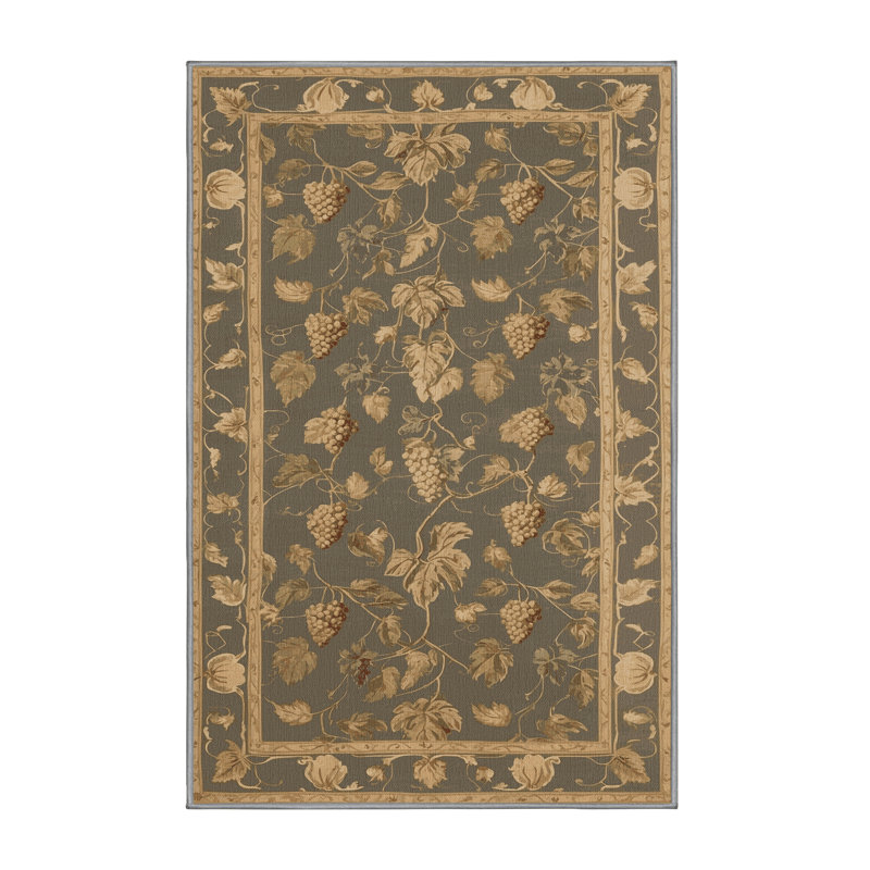 Tapis brun français lavable à la machine, Rectangle 6 pi x 9 pi