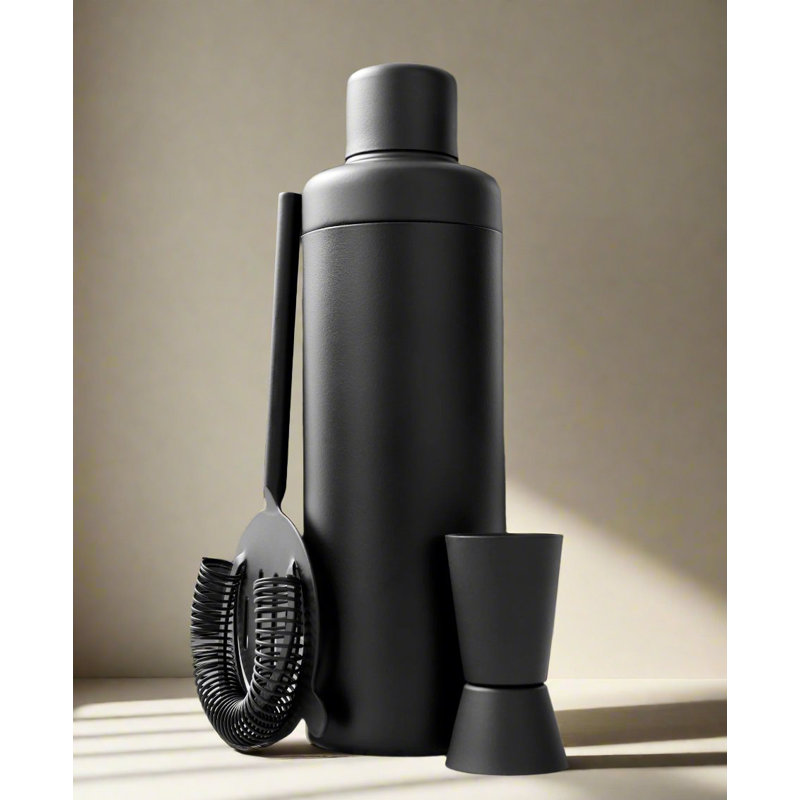 Noir 3 Piece Cocktail Shaker Set
