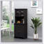 Élégant buffet avec huche, armoire de rangement pour garde-manger avec porte vitrée encadrée, tiroir et espace pour micro-ondes, noir-416940661
