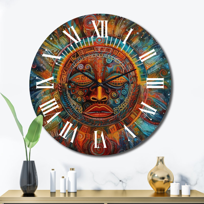 Horloge murale abstraite spirituelle et chamanique, Très grand