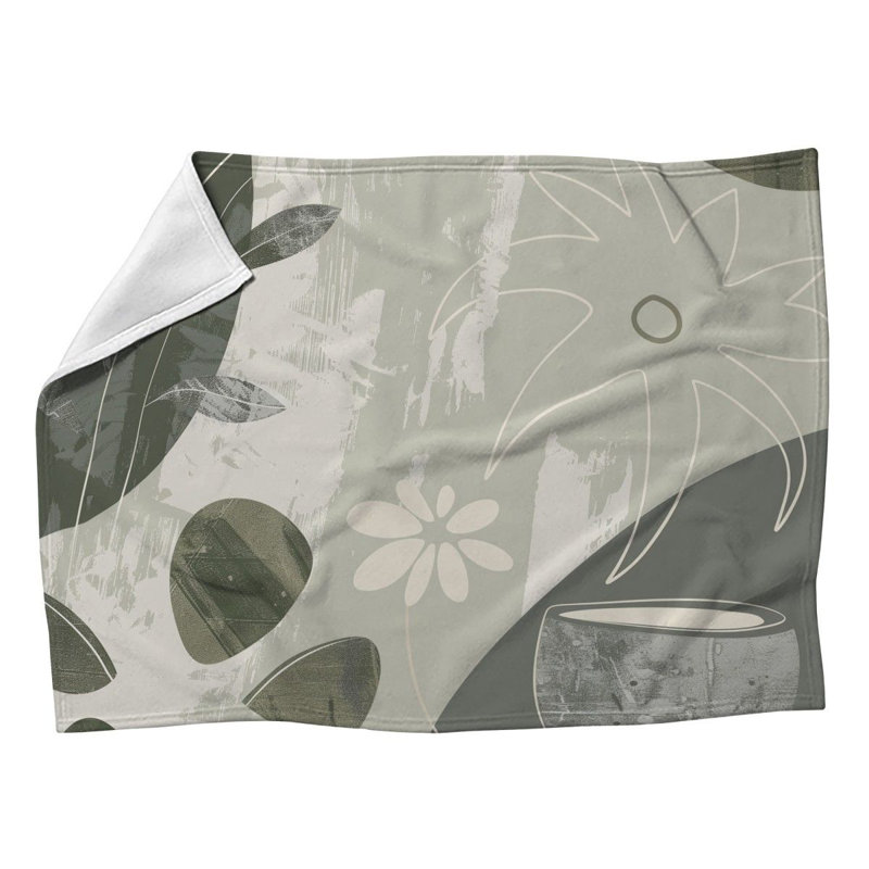 Jeté en molleton Floral vines - Jolis motifs pour canapés ou lits, L 60 po x L 80 po