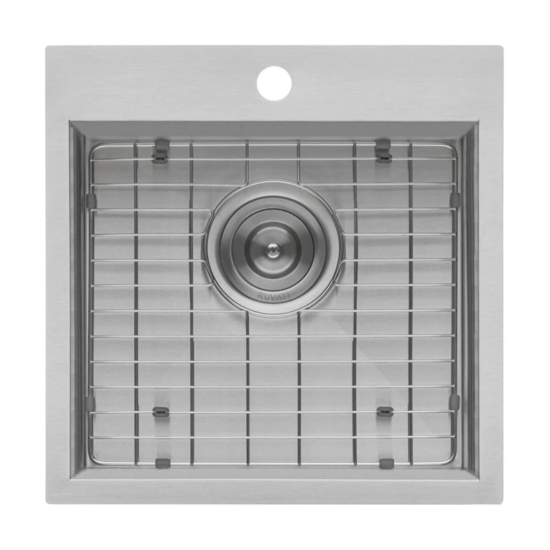 Tirana 15" L x 15" W Drop-In Bar Sink, 18" L x 18" W, StainlessSteel