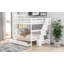 Lit superposé double avec deux tiroirs et rangement, blanc-928994609