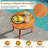 Round Teak-Color Solid Wood Tripod Patio Side Table