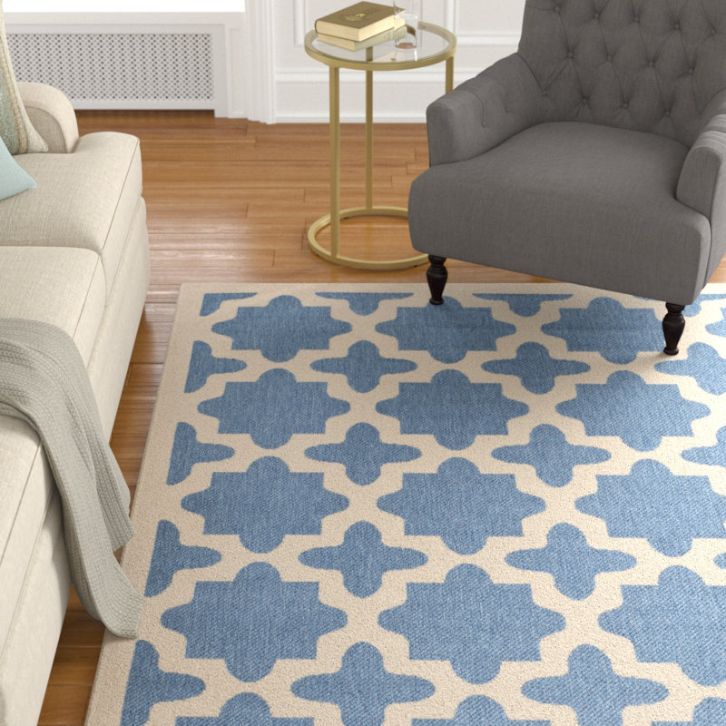 Herefordshire Performance Geometric Indoor/Outdoor Area Rug, Round 4'