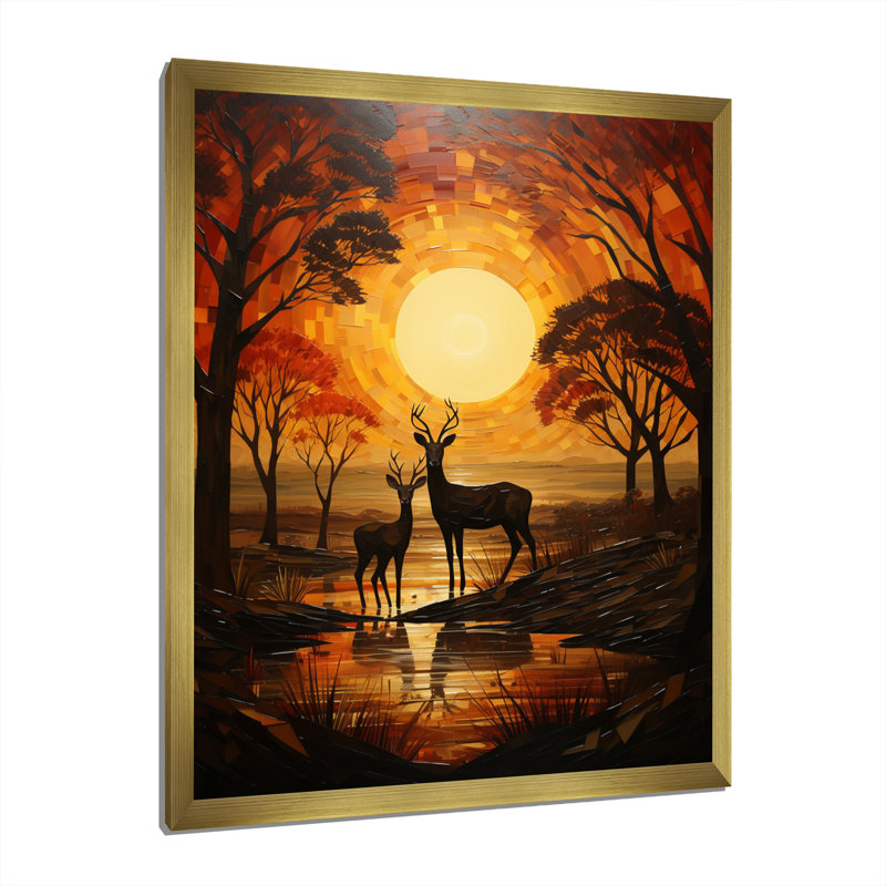 Letonya African Savannah Symphony IV, H 20 po x l 12 po x P 1 po, Encadrement doré