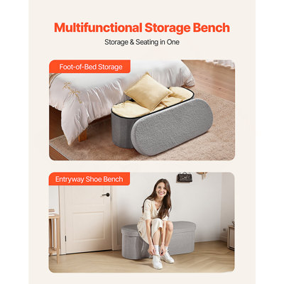 Coffre de rangement ovale avec repose-pieds