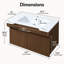 Meuble-lavabo mural en résine 32 po avec lumière à détecteur de mouvement, poignées latérales et conception ADA-compatible-1592568587