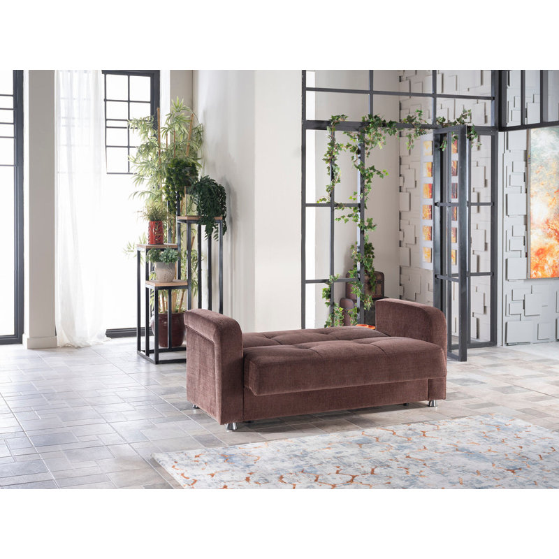 Ladislado Upholstered Futon And Mattress, Brown