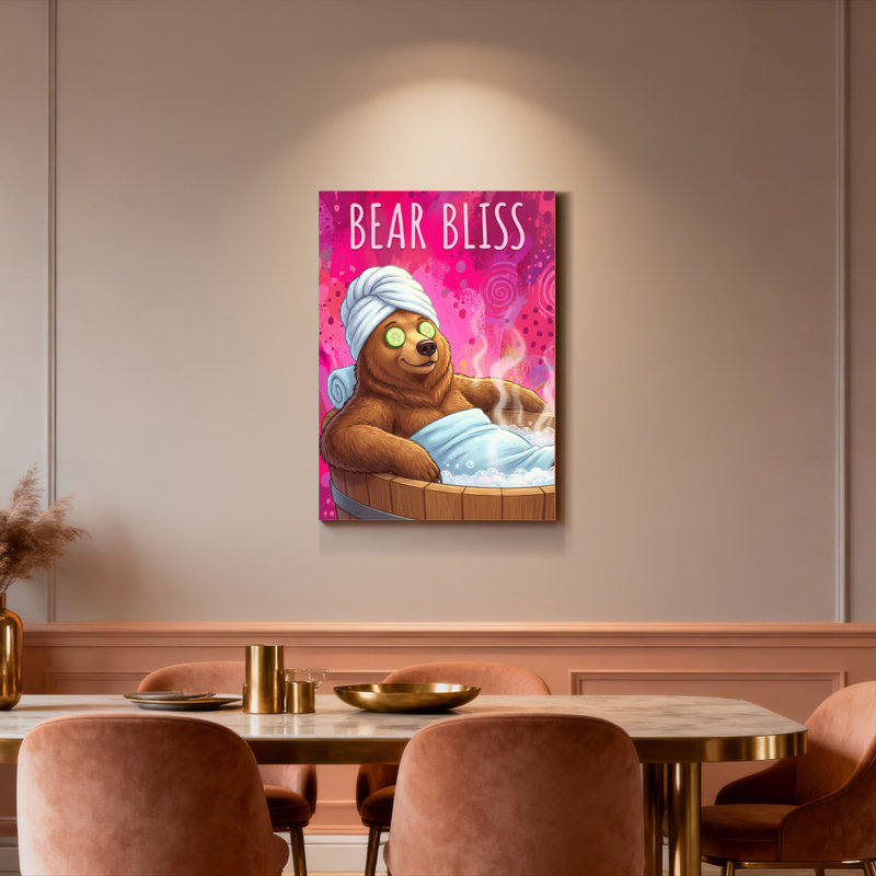 «Bear Bliss», ensemble de 1 reproduction d'art sur toile tendue, H 18 po x l 12 po