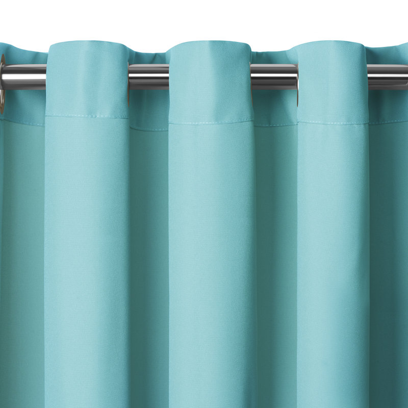 Kenefic Room Darkening Indoor Outdoor Curtain Panel, 52" W x 84" L, Turquoise
