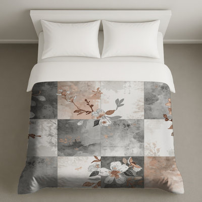 Floral Abstract Checkered Duvet Covers