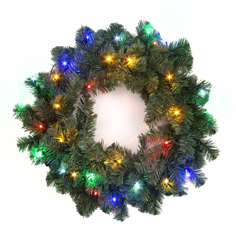Faux Lighted PVC 21.65cm Christmas Wreath