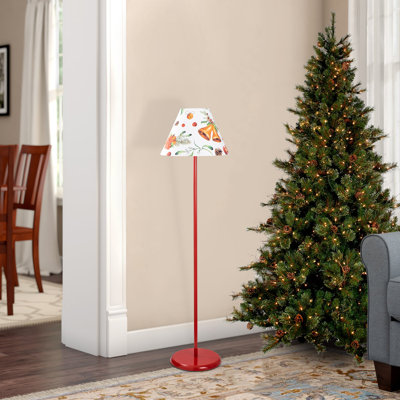 63'' Red Traditional Floor Lamp with Outlet