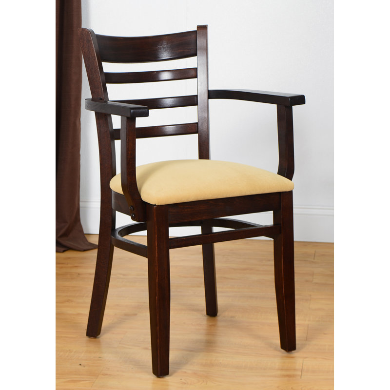 Littles 18'' H Upholstered Beech Arm Chair, Walnut