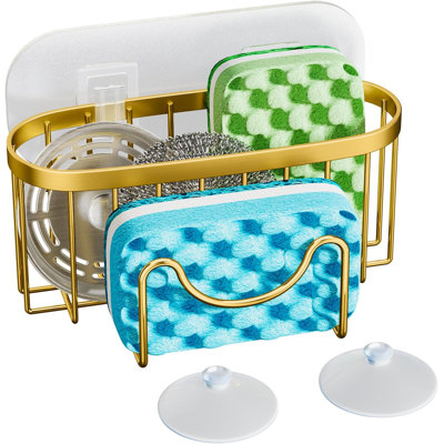 Stainless Steel Multifunctional Sponge Holder With M-Shaped Design, Dual Installation Methods, Fast Drainage, And Space-Saving Kitchen Sink Organizer