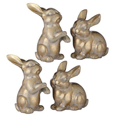 Lapin doré en résine 4-4,5 po