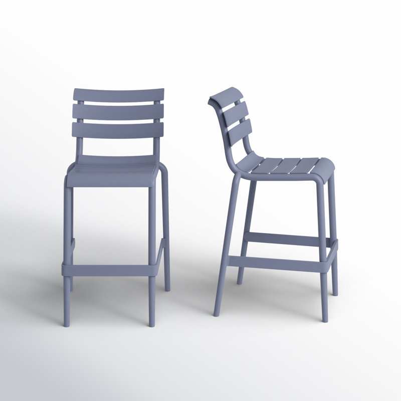 Tabouret de comptoir d'extérieur Ruta, Gris foncé, 25.60"