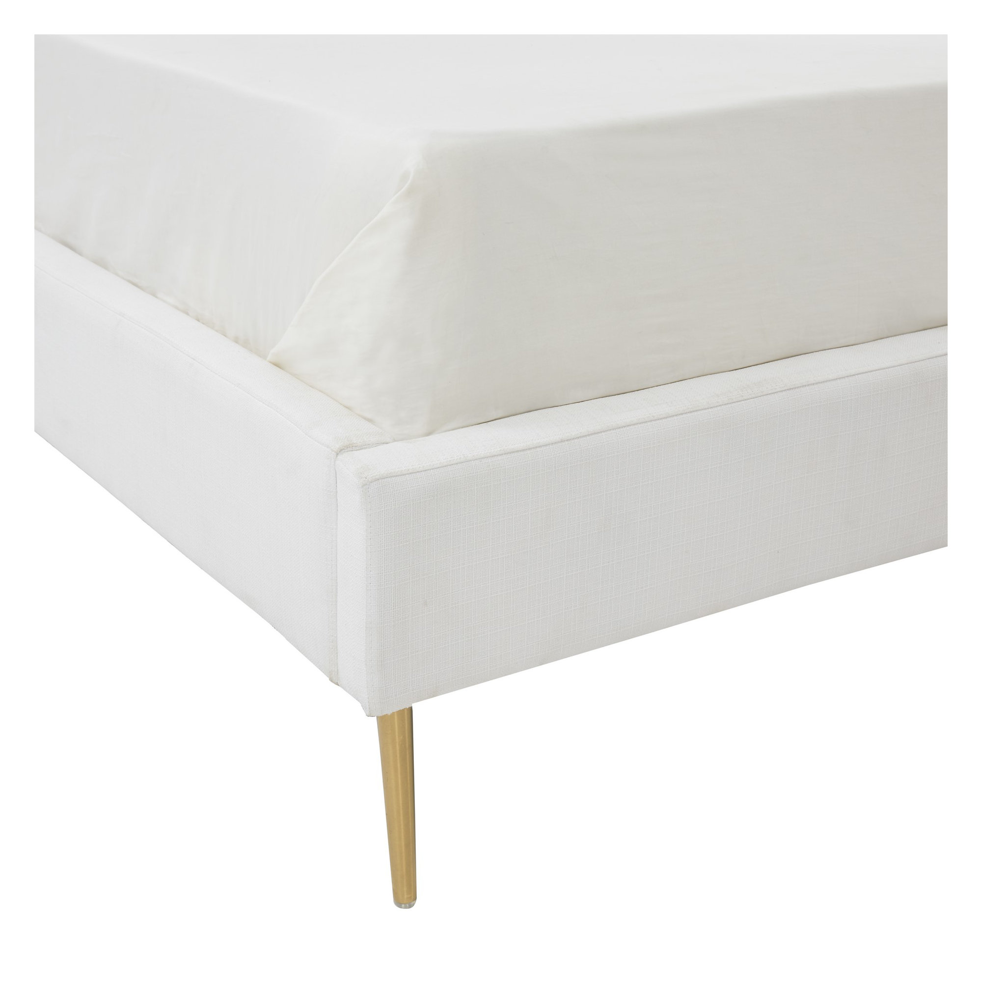 Venedy Upholstered Wingback Bed, King, White
