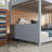 Twin Over Twin House Floor Bunk Bed With Headboards, Footboards And Guardrails, Ladder, Rubber Wood Bunk Bed With Safety Guardrails,Grey-939053817