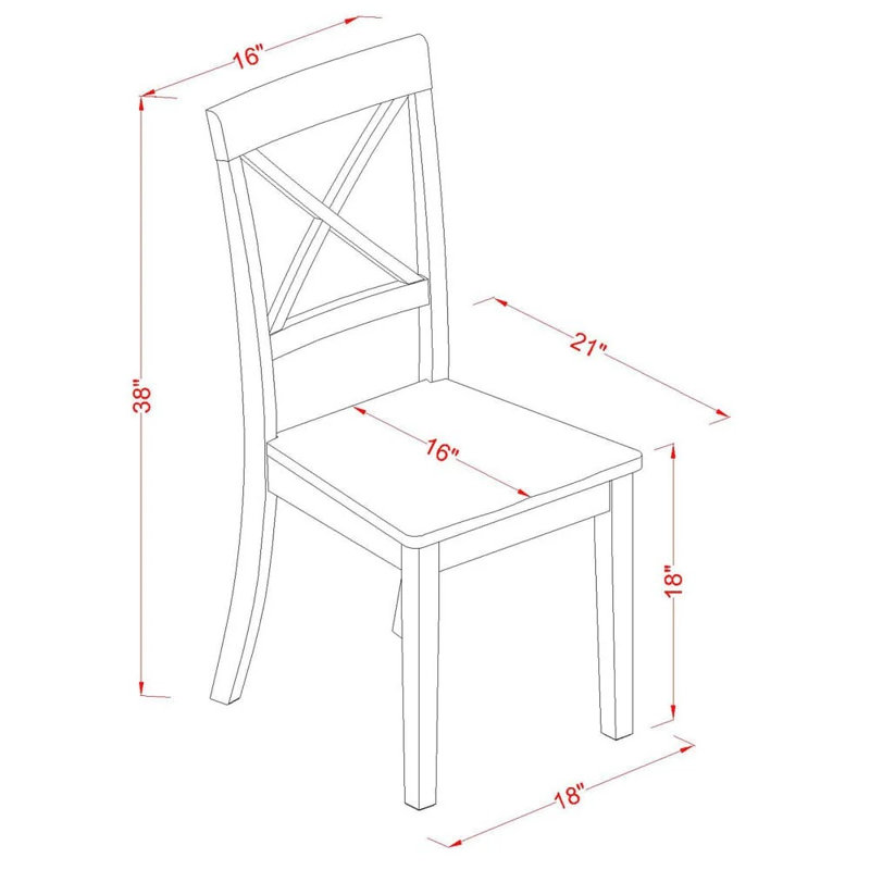 L'ensemble de salle à manger 3 pièces comprend 1 table à piédestal ronde et 2 chaises de salle à manger en acajou avec dossier en X - finition acajou