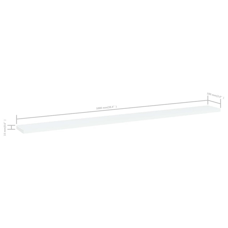 Bookshelf Boards 8 pcs Engineered Wood, Concrete Gray, (8 Shelves) 0.6" H x 23.6" W x 19.7" D