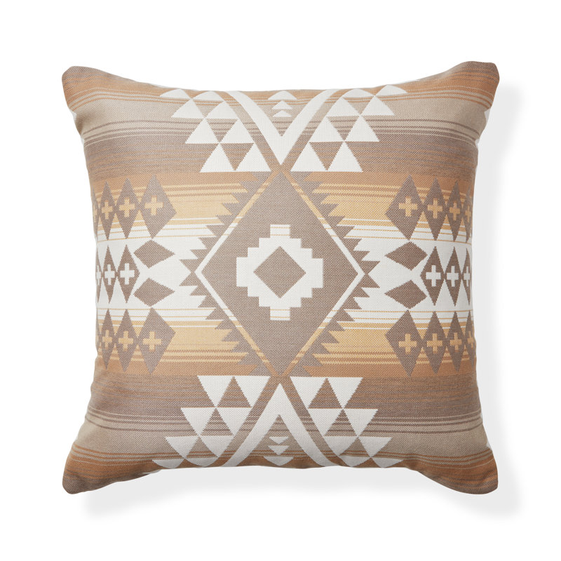 Puff Geometric Outdoor Reversible Throw Pillow